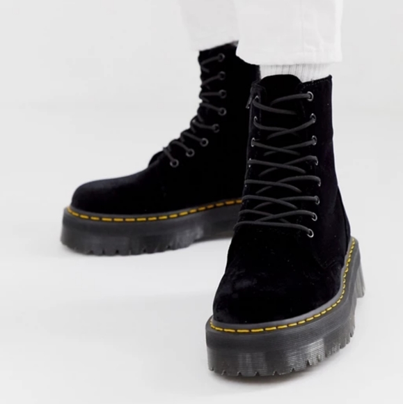 ISO Doc Martens Jadon velvet platform boots - Picture 2 of 3